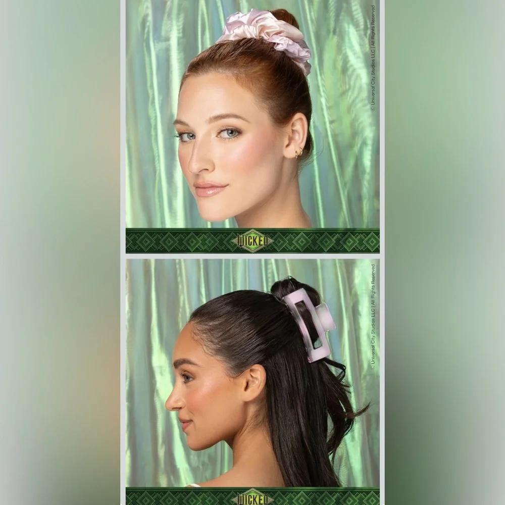 Wicked Glinda Magical Pink 4-Piece Hair Accessory Set + Jeweled Clips